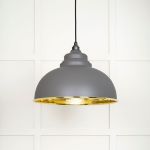 Hammered Brass Harborne Pendant in Bluff