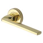 Heritage Brass - Metro Angled Door Handle on Round Rose