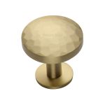 Heritage Brass - Round Hammered Cabinet Knob with Rose