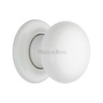 Heritage Brass - Plain White Porcelain Door Knob on Rose