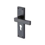 M.Marcus - Black Iron Cheswell Door Handle on Plate