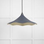 Smooth Brass Flora Pendant in Slate
