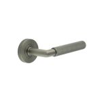 Three One Six Diamond Knurled Door Handle On Rose