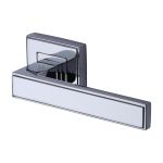 Heritage Brass - Linear Sq Door Handle on Square Rose