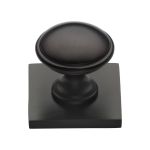 Heritage Brass - Domed Cabinet Knob with Square Backplate