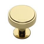 Heritage Brass - Stepped Disc Cabinet Knob with Rose