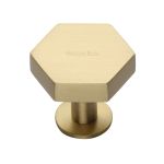 Heritage Brass - Hexagon Cabinet Knob with Rose