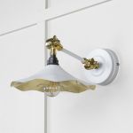 Smooth Brass Flora Wall Light in Flock