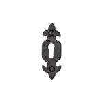 Tudor - Key Escutcheon Fleur de Lys Black Iron