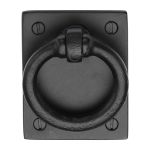 M.Marcus - Matt Black Iron Rustic Ring Drop Pull On Plate
