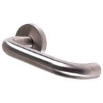 Steel Line - Tubular Door Handle on Round Rose