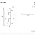 Black Ball Bearing Butt Hinge (pair)