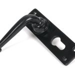 Black Smooth Lever Euro Lock Set