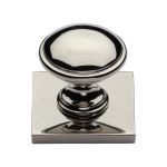 Heritage Brass - Domed Cabinet Knob with Square Backplate