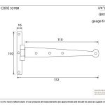 From The Anvil Penny End T Hinge (pair)
