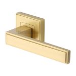Heritage Brass - Linear Sq Door Handle on Square Rose