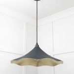 Smooth Brass Flora Pendant in Soot