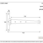 From The Anvil Penny End T Hinge (pair)
