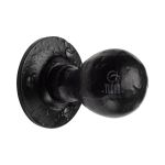 Tudor - Ball Mortice Door Knob on Rose Black Iron