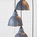 Hammered Brass Brindley Cluster Pendant in Slate