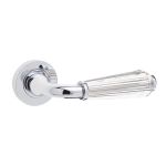 Jedo Natural Fluted Glass Door Handles On Rose