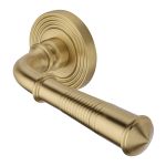 Heritage Brass - Bridgetown Reeded Door Handle on Round Rose