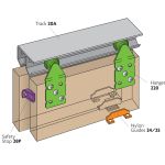 P C Henderson Double Top Sliding Wardrobe Door Kit