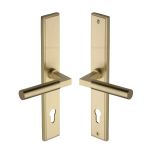 Heritage Brass - Bauhaus LH Door Handle on Plate