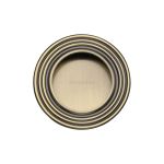 Heritage Brass - Round Reeded Flush Pull