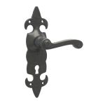 Antique Fleur De Lys Suite Lever on Back Plate