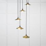 Smooth Brass Flora Cluster Pendant in Heath