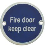 Stainless Steel Fire Door Keep Clear