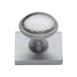 Heritage Brass - Diamond Cut Cabinet Knob with Square Backplate