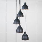 Hammered Copper Brindley Cluster Pendant in Soot