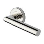 Heritage Brass - Bauhaus Mitre Door Handle on Round Rose