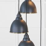 Hammered Brass Brindley Cluster Pendant in Soot