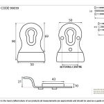 50mm Euro Door Pull (Back to Back fixings)