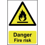 Danger Fire risk' Sign - PVC - 200 x 300mm
