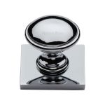 Heritage Brass - Domed Cabinet Knob with Square Backplate