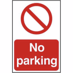 No parking' Sign - PVC - 200 x 300mm