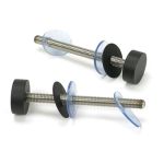 Matt Black SS (304) 100mm Bolt Fixings for T Bar (2) - Offset