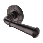 Heritage Brass - Bridgetown Reeded Door Handle on Round Rose