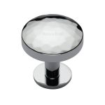 Heritage Brass - Round Hammered Cabinet Knob with Rose