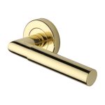 Heritage Brass - Bauhaus Mitre Door Handle on Round Rose