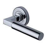 Heritage Brass - Bauhaus Door Handle on Round Rose