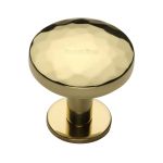 Heritage Brass - Round Hammered Cabinet Knob with Rose