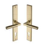 Heritage Brass - Bauhaus LH Door Handle on Plate