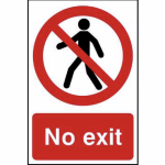 No exit' Sign - PVC - 200 x 300mm