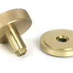 Satin Brass Brompton Centre Door Knob (Art Deco)