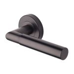 Heritage Brass - Bauhaus Mitre Door Handle on Round Rose